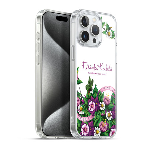 Frida Kahlo Purple Florals Bunch Soft Gel Case for Apple iPhone 15 Pro Max & MagSafe