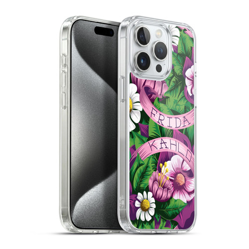 Frida Kahlo Purple Florals Lace Soft Gel Case for Apple iPhone 15 Pro Max & MagSafe