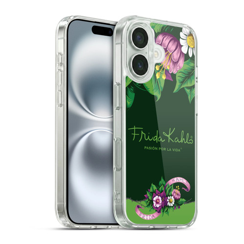 Frida Kahlo Purple Florals Blooms Soft Gel Case for Apple iPhone 16 & MagSafe