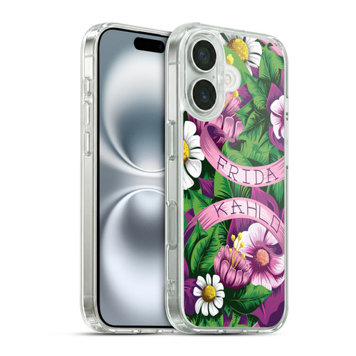 Frida Kahlo Purple Florals Lace Soft Gel Case for Apple iPhone 16 & MagSafe