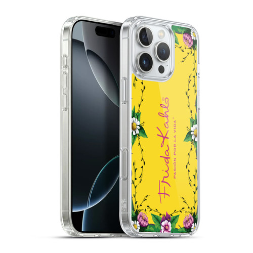 Frida Kahlo Purple Florals Frame Soft Gel Case for Apple iPhone 16 Pro Max & MagSafe
