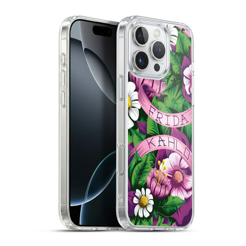 Frida Kahlo Purple Florals Lace Soft Gel Case for Apple iPhone 16 Pro Max & MagSafe