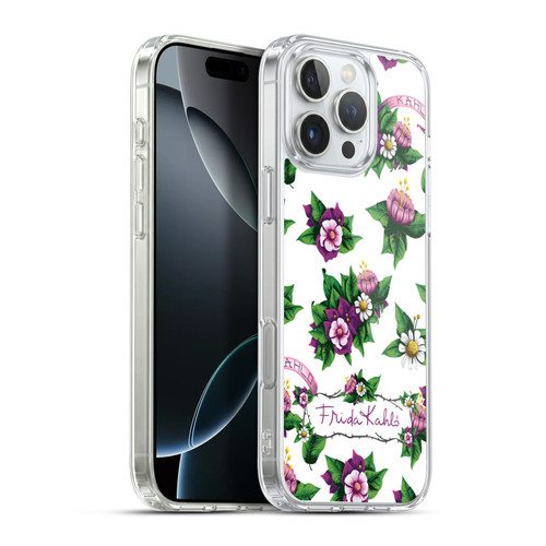 Frida Kahlo Purple Florals Pattern Soft Gel Case for Apple iPhone 16 Pro Max & MagSafe