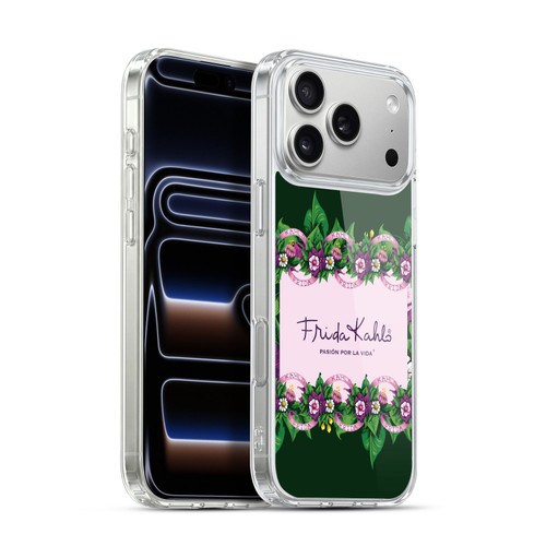Frida Kahlo Purple Florals Border Soft Gel Case for Apple iPhone 17 Pro Max