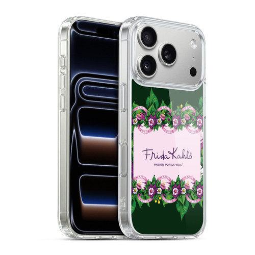 Frida Kahlo Purple Florals Border Soft Gel Case for Apple iPhone 17 Pro