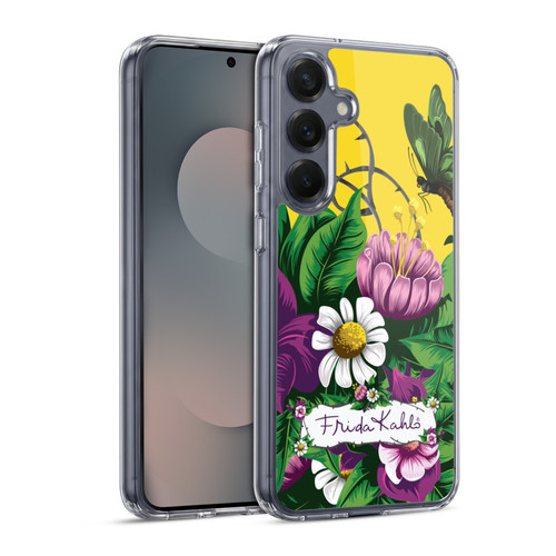 Frida Kahlo Purple Florals Butterfly Soft Gel Case for Samsung Galaxy S25 & MagSafe