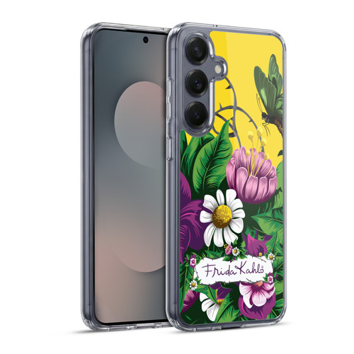 Frida Kahlo Purple Florals Butterfly Soft Gel Case for Samsung Galaxy S25+ & MagSafe