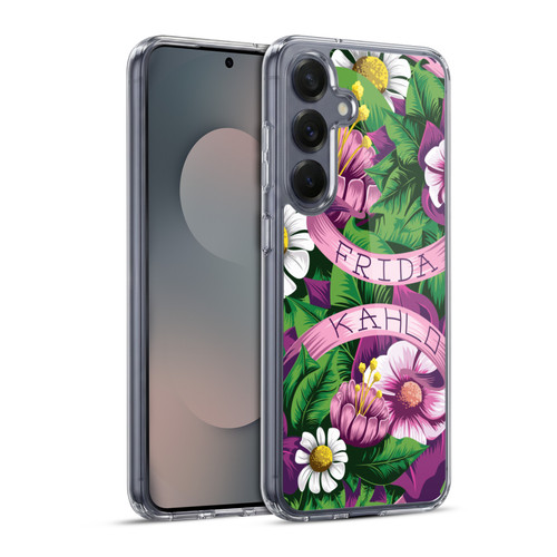 Frida Kahlo Purple Florals Lace Soft Gel Case for Samsung Galaxy S25+ & MagSafe