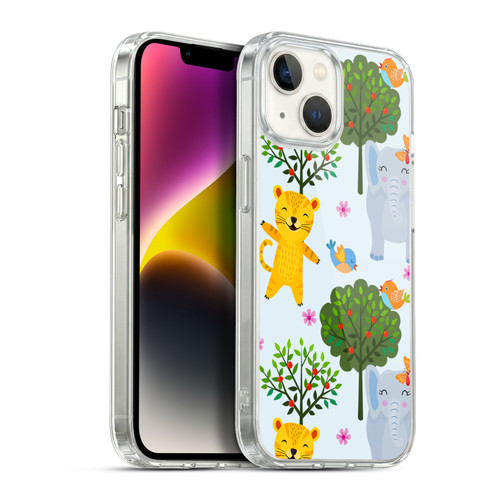 Haroulita Forest Tiger And Elephant Soft Gel Case for Apple iPhone 14