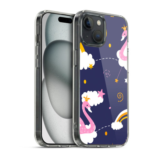 Haroulita Forest Flamingo Night Soft Gel Case for Apple iPhone 15 & MagSafe