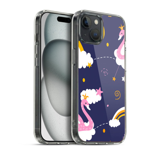 Haroulita Forest Flamingo Night Soft Gel Case for Apple iPhone 15 Plus & MagSafe