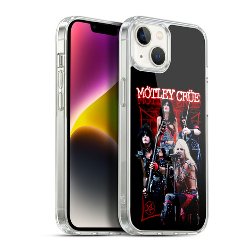 Motley Crue Tour Graphics Live Montage Red Soft Gel Case for Apple iPhone 14 Plus & MagSafe