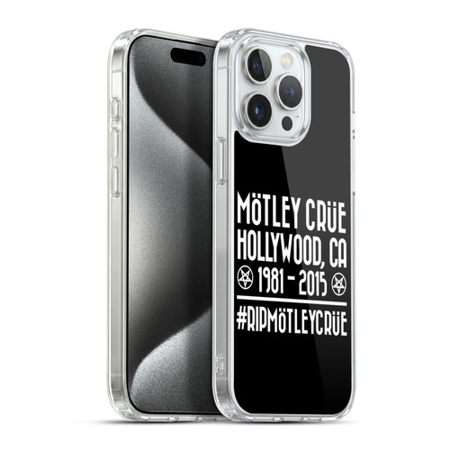 Motley Crue Tours #RIPMotleyCrue Soft Gel Case for Apple iPhone 15 Pro Max & MagSafe