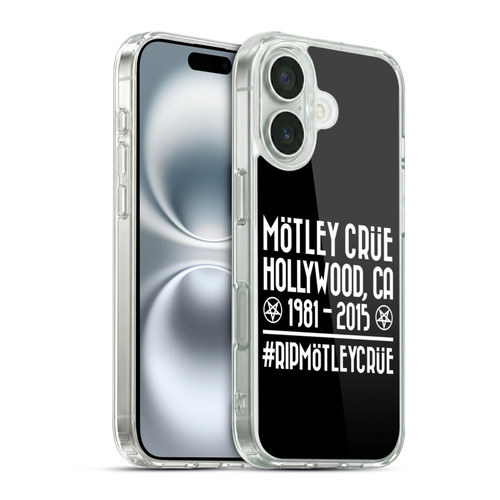 Motley Crue Tours #RIPMotleyCrue Soft Gel Case for Apple iPhone 16 & MagSafe