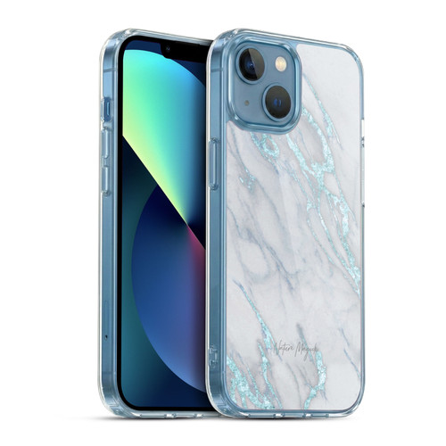 Nature Magick Marble Metallics Blue Soft Gel Case for Apple iPhone 13 Mini & MagSafe