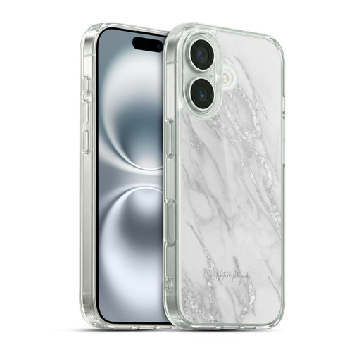 Nature Magick Marble Metallics Silver Soft Gel Case for Apple iPhone 16 & MagSafe