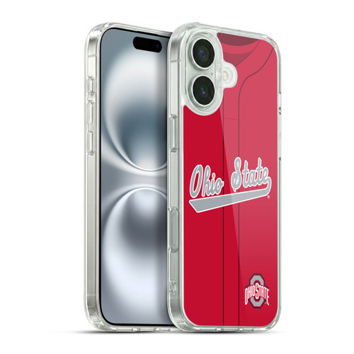 Ohio State University Jersey Baseball Away Soft Gel Case for Apple iPhone 16 Plus & MagSafe