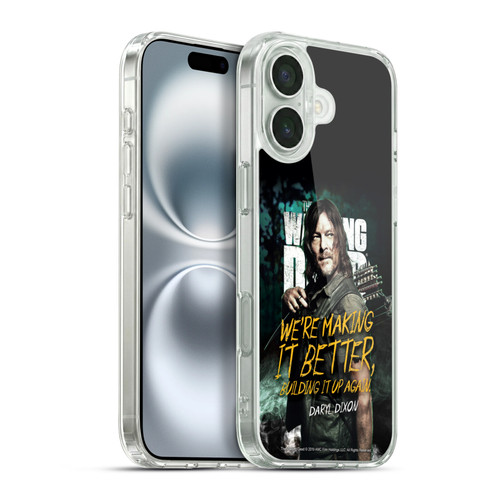 AMC The Walking Dead Season 9 Quotes Daryl Soft Gel Case for Apple iPhone 16 Plus & MagSafe