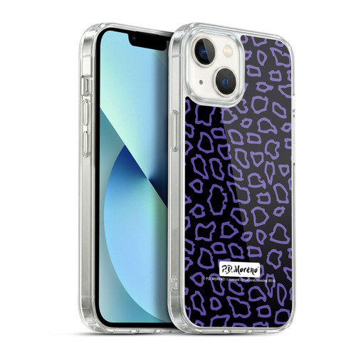 P.D. Moreno Patterns Black Purple Soft Gel Case for Apple iPhone 13