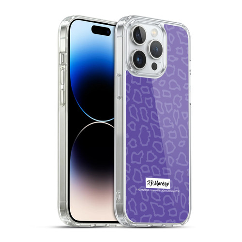 P.D. Moreno Patterns Purple Leopard Soft Gel Case for Apple iPhone 14 Pro Max & MagSafe