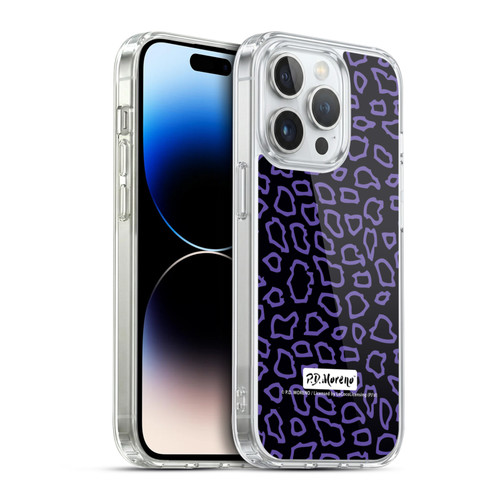 P.D. Moreno Patterns Black Purple Soft Gel Case for Apple iPhone 14 Pro & MagSafe