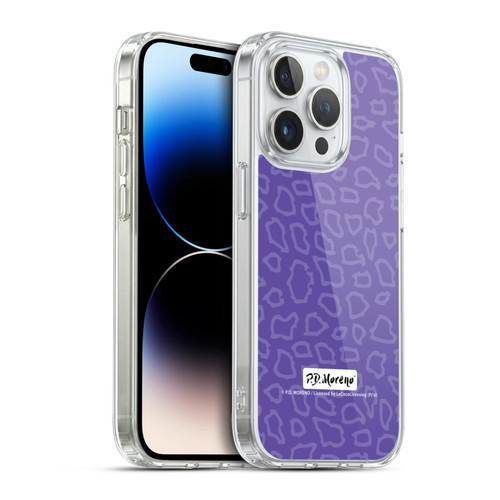 P.D. Moreno Patterns Purple Leopard Soft Gel Case for Apple iPhone 14 Pro & MagSafe