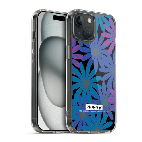 P.D. Moreno Patterns Midnight Daisies Soft Gel Case for Apple iPhone 15 & MagSafe