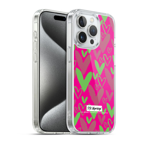 P.D. Moreno Patterns Hearts 1 Soft Gel Case for Apple iPhone 15 Pro & MagSafe