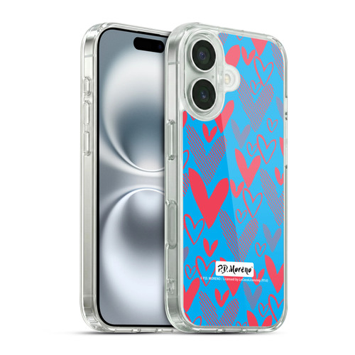 P.D. Moreno Patterns Hearts 2 Soft Gel Case for Apple iPhone 16 & MagSafe