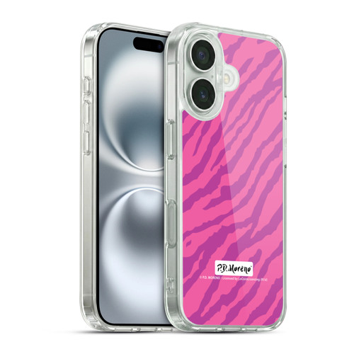 P.D. Moreno Patterns Pink Zebra Soft Gel Case for Apple iPhone 16 & MagSafe
