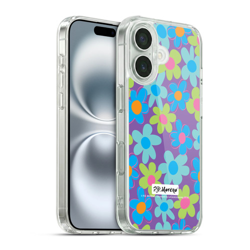 P.D. Moreno Patterns Purple Soft Gel Case for Apple iPhone 16 & MagSafe