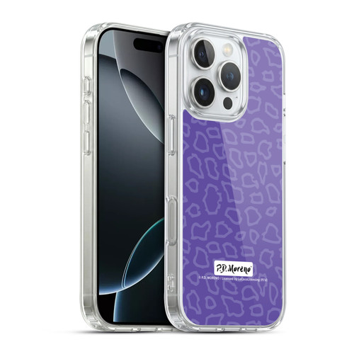 P.D. Moreno Patterns Purple Leopard Soft Gel Case for Apple iPhone 16 Pro & MagSafe