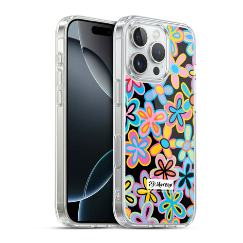 P.D. Moreno Patterns Retro Flowers Soft Gel Case for Apple iPhone 16 Pro & MagSafe