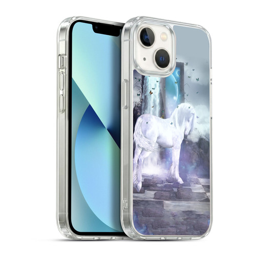 Simone Gatterwe Pegasus And Unicorns Silver Unicorn Soft Gel Case for Apple iPhone 13
