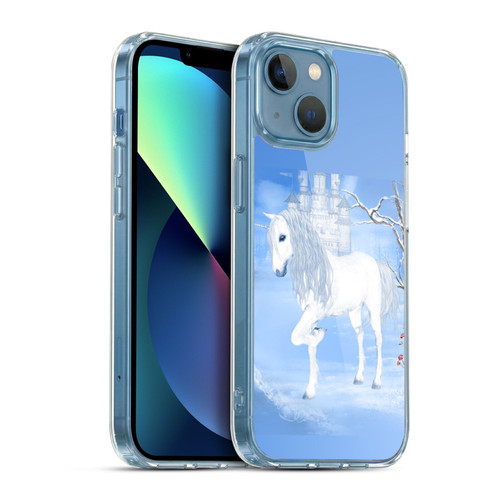 Simone Gatterwe Pegasus And Unicorns White Unicorn Soft Gel Case for Apple iPhone 13 Mini & MagSafe
