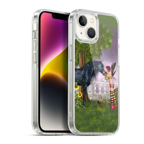 Simone Gatterwe Pegasus And Unicorns Last Black Unicorn Soft Gel Case for Apple iPhone 14