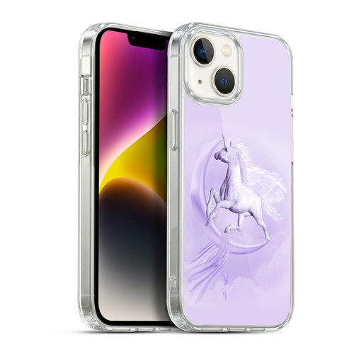 Simone Gatterwe Pegasus And Unicorns Pegasus In Moon Soft Gel Case for Apple iPhone 14