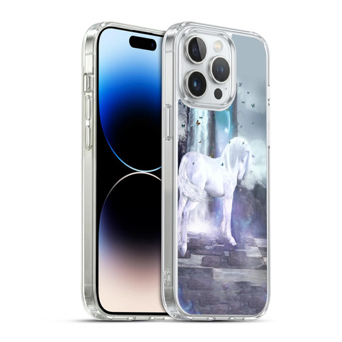 Simone Gatterwe Pegasus And Unicorns Silver Unicorn Soft Gel Case for Apple iPhone 14 Pro Max & MagSafe