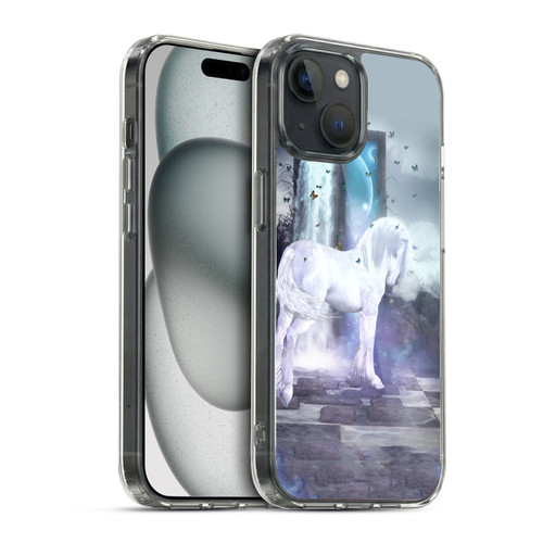 Simone Gatterwe Pegasus And Unicorns Silver Unicorn Soft Gel Case for Apple iPhone 15 & MagSafe
