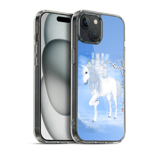 Simone Gatterwe Pegasus And Unicorns White Unicorn Soft Gel Case for Apple iPhone 15 Plus & MagSafe