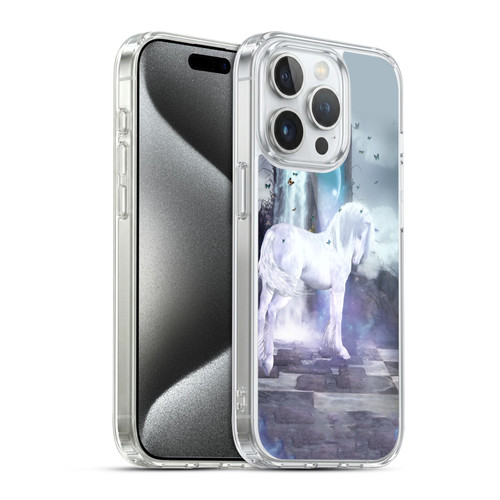 Simone Gatterwe Pegasus And Unicorns Silver Unicorn Soft Gel Case for Apple iPhone 15 Pro & MagSafe