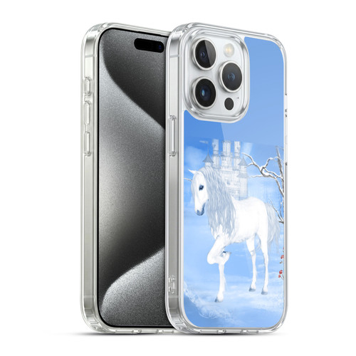 Simone Gatterwe Pegasus And Unicorns White Unicorn Soft Gel Case for Apple iPhone 15 Pro & MagSafe