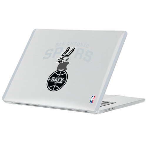 NBA San Antonio Spurs Logo Black Design Text Clear Hard Crystal Armour Laptop Case for Apple MacBook Air 13.6" A2681/A3113/A3240/A3449 2022/2024/2025/2026