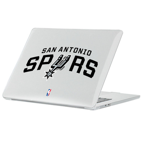 NBA San Antonio Spurs Logo Black Text Clear Hard Crystal Armour Laptop Case for Apple MacBook Air 13.6" A2681/A3113/A3240 2022/2024/2025