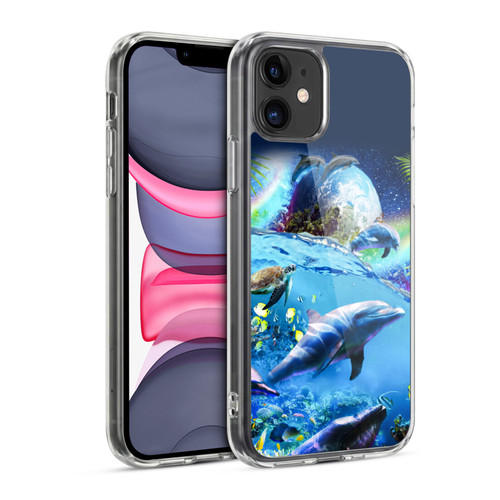 Random Galaxy Animals Galaxy Dolphins Soft Gel Case for Apple iPhone 11