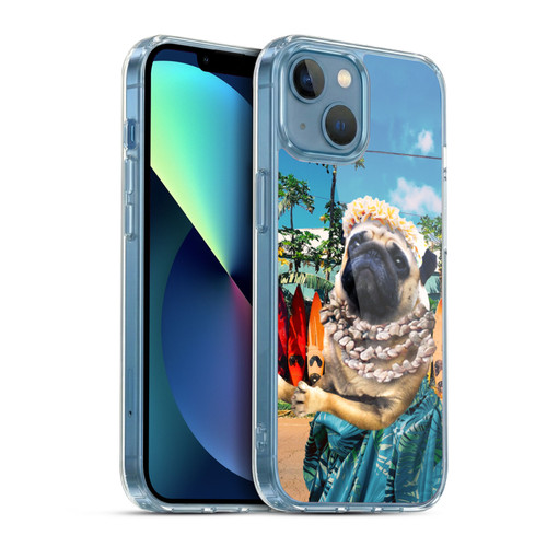 Random Galaxy Animals Aloha Hawaiian Pug Soft Gel Case for Apple iPhone 13 Mini & MagSafe