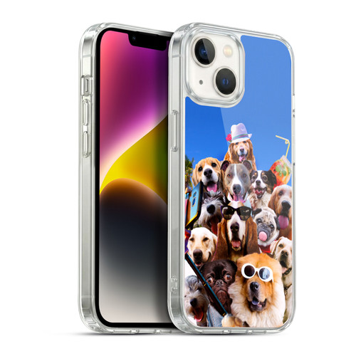 Random Galaxy Animals Beach Dog Selfie With Glasses Soft Gel Case for Apple iPhone 14