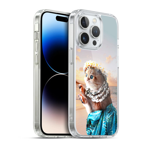 Random Galaxy Animals Aloha Hawaiian Cat Soft Gel Case for Apple iPhone 14 Pro & MagSafe
