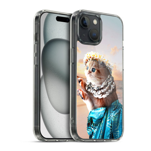 Random Galaxy Animals Aloha Hawaiian Cat Soft Gel Case for Apple iPhone 15 & MagSafe