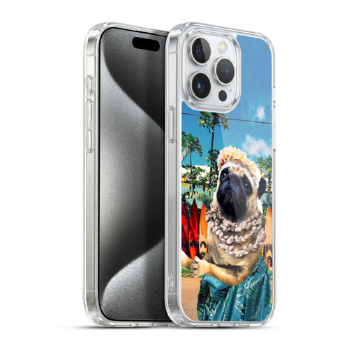 Random Galaxy Animals Aloha Hawaiian Pug Soft Gel Case for Apple iPhone 15 Pro Max & MagSafe